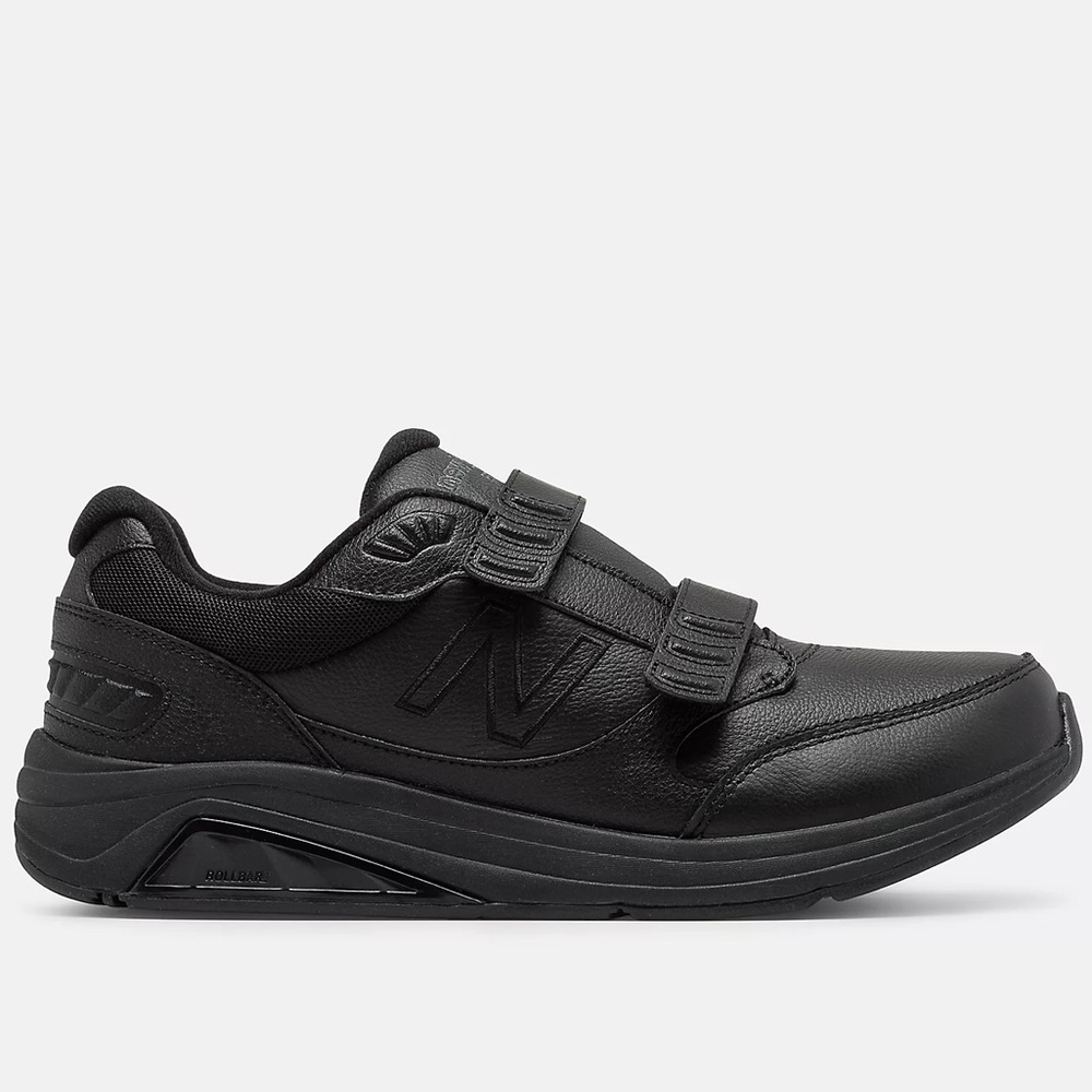 New balance men’s walking shoe - Hook and Loop Leather 928v3 - BLACK